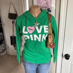 y2k 2000s victoria's secret love pink spellout mcbling hoodie